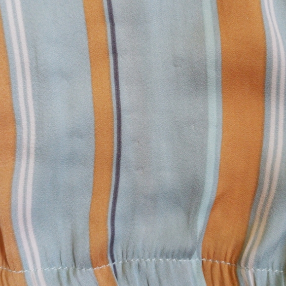 AQUA STRIPED SATIN ROMPER - Picture 4 of 16